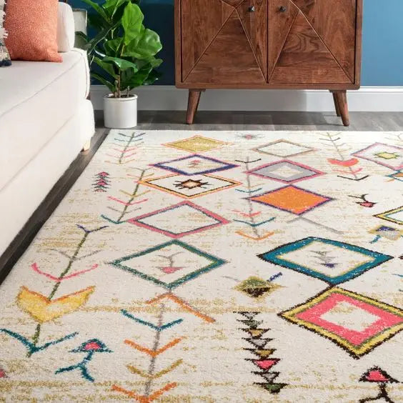 Custom Design Moroccan Area Rug Boho Style